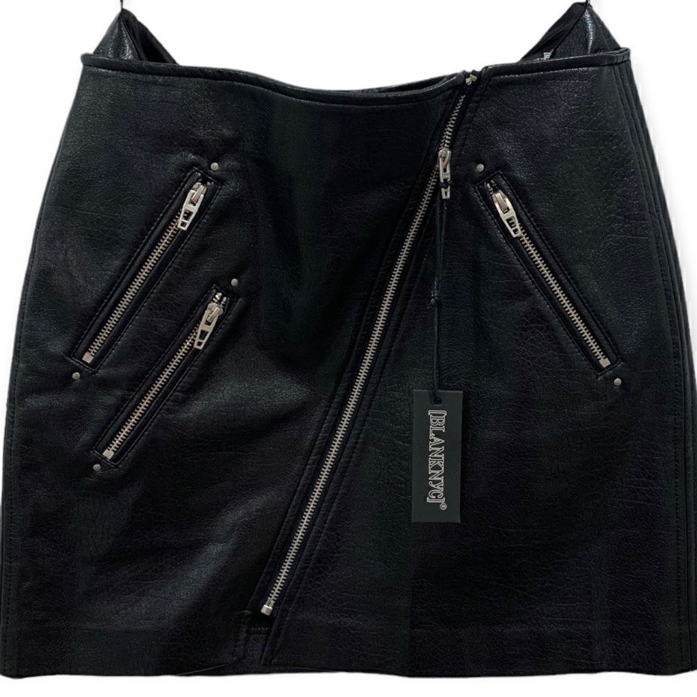 REVOLVE.com Blank NYC moto leather mini skirt, Size 27 NWT